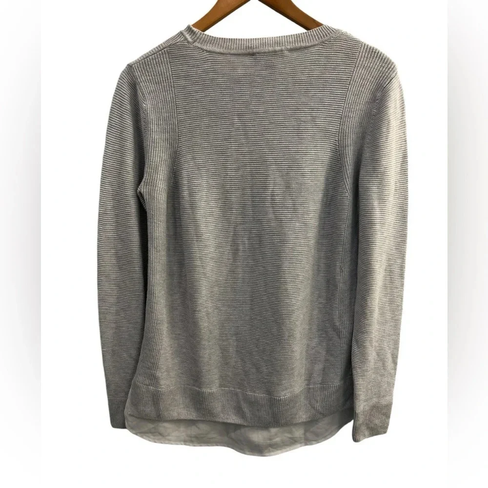 Hilary Radley Size Medium Layered Look Light Gray Sweater Academia Preppy Y2K - Picture 3 of 7